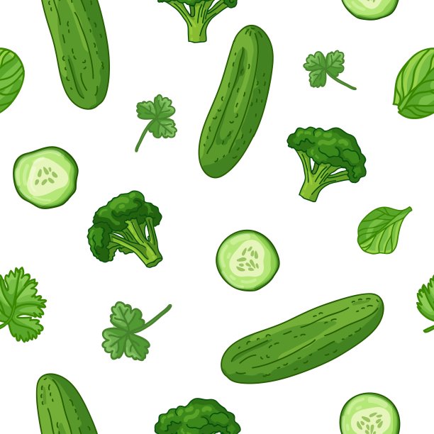 水果蔬菜菜谱印花健康食品