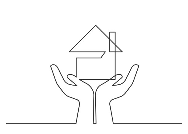 线条房子logo