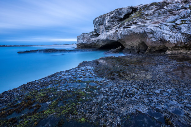 海边橙色云彩自然风景