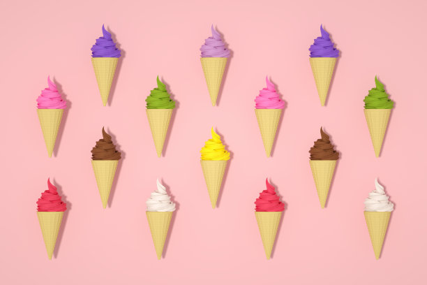 冰淇淋 夏日 粉色 水果