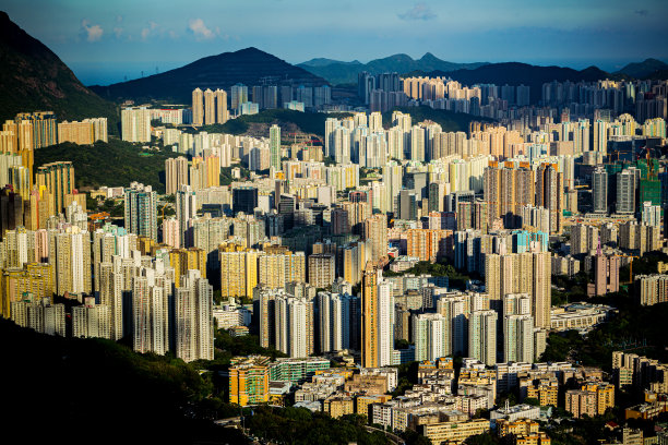 香港地标剪影