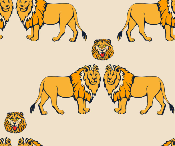 老虎狮子图案