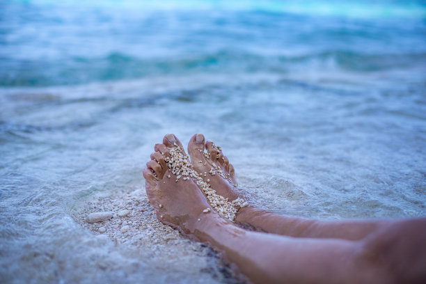 沙滩海滩海水水花泡沫