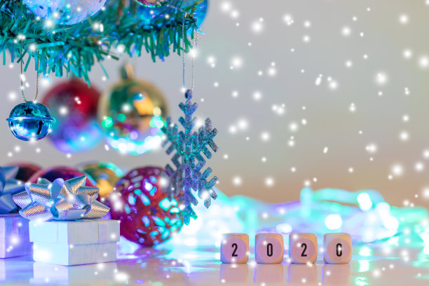 冬季雪景圣诞装饰背景图