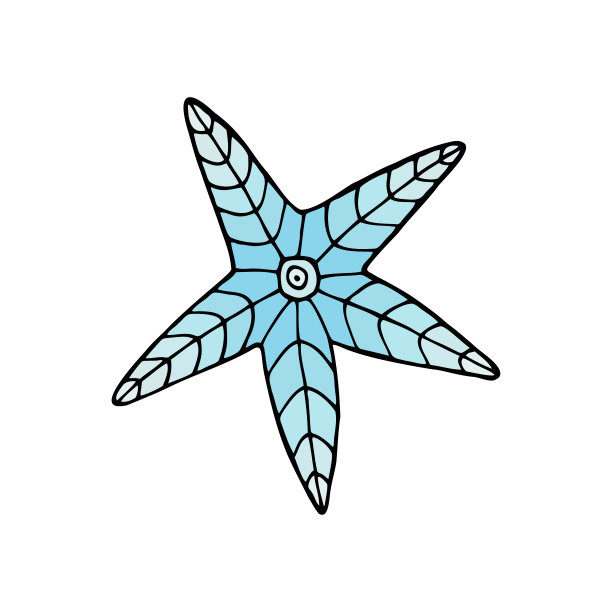 卡通贝壳鱼类矢量图