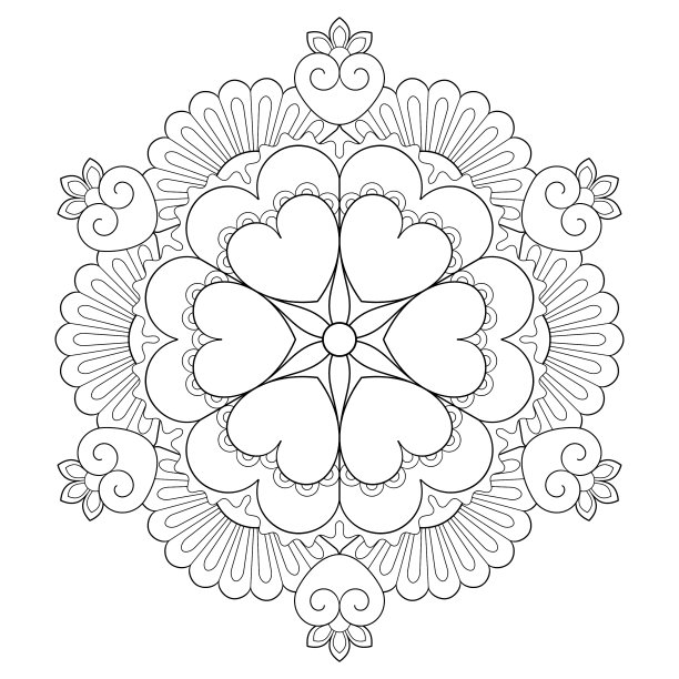 精美复古圆形花纹图案