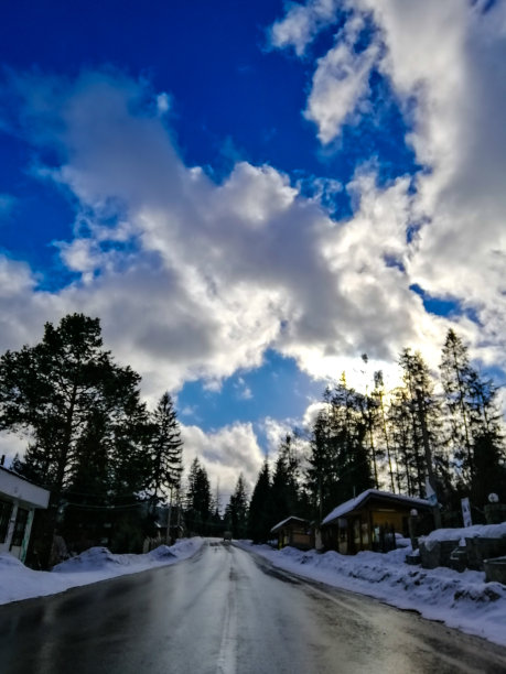 道路结冰天空云彩