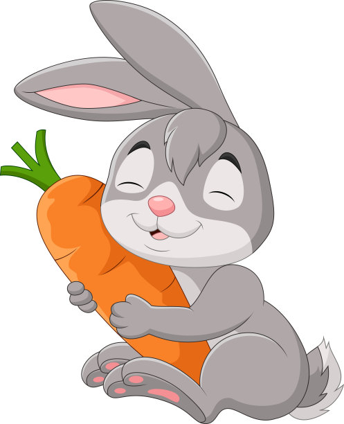 小兔子抱胡萝卜