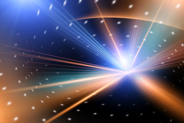 蓝色动感飘逸线条背景图