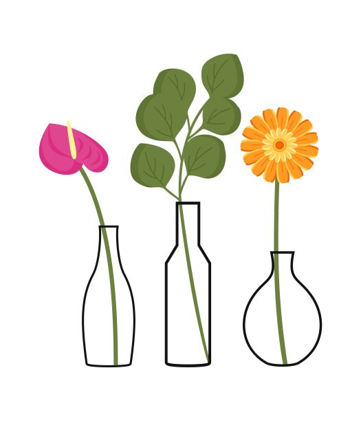 植物花瓶花卉插画
