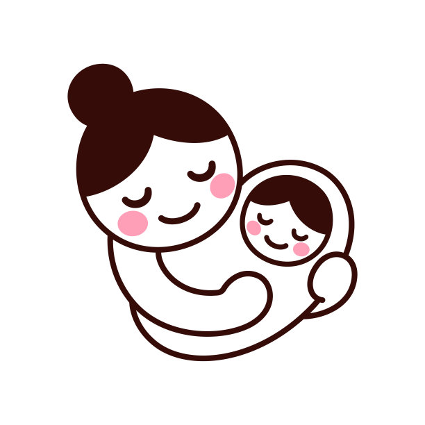 女人婴儿logo