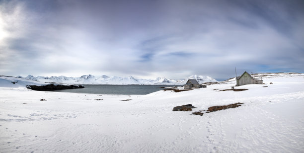 雪景天空建筑背景