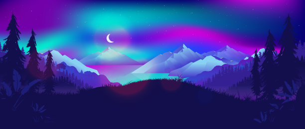 蓝紫色夜空背景