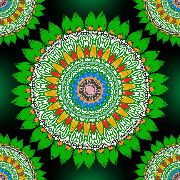 几何花满版花印花绣花