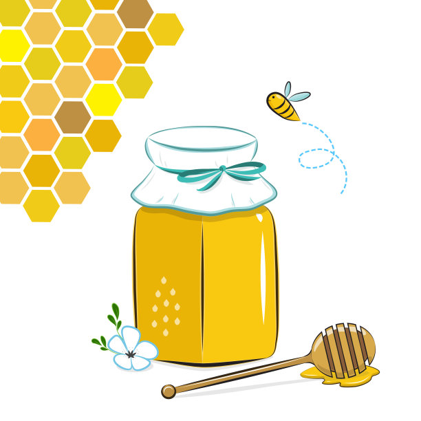 百花蜂蜜标签设计