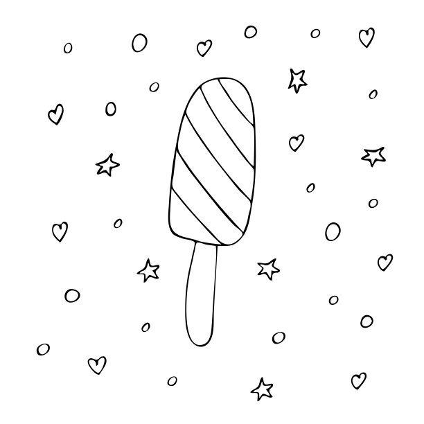 卡通冰棍冰淇淋可爱图案设计