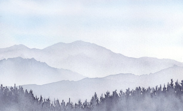 高清简约大气山水