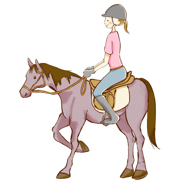 少女骑马