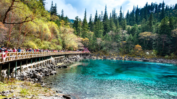 四川九寨沟秋冬景色