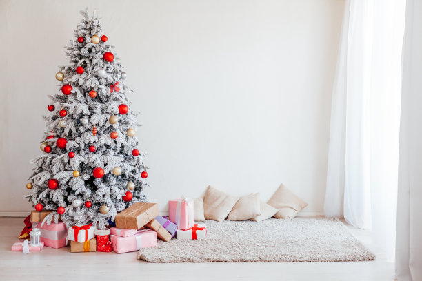 冬季雪景圣诞装饰背景图