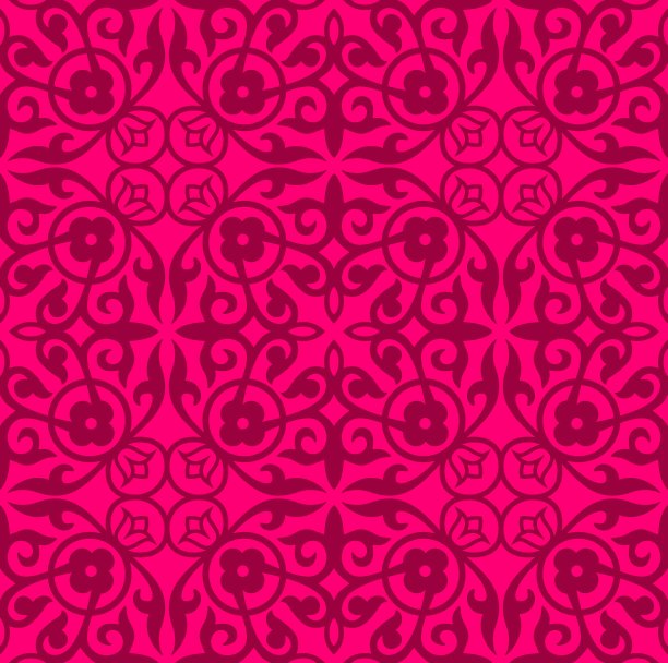 几何拼接复古风花纹图案