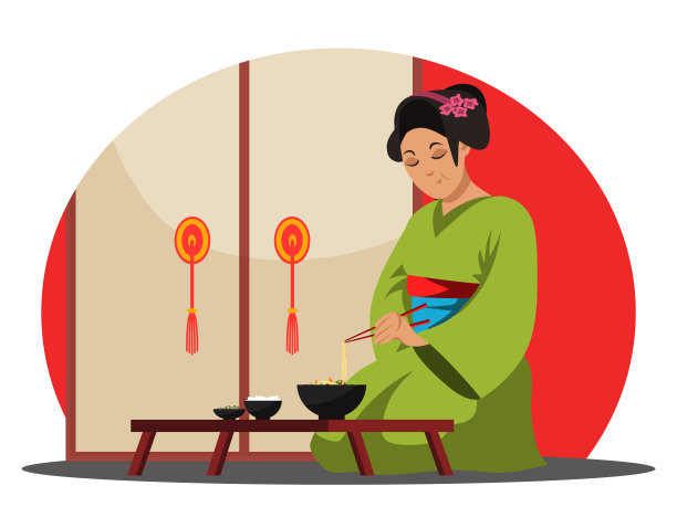 传统面馆插画