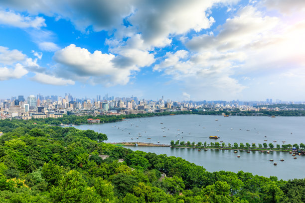 杭州城市风光全景