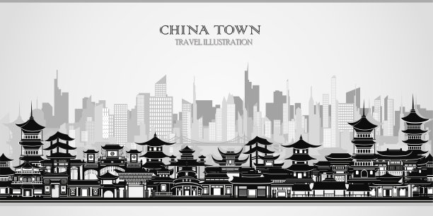 中国建筑地标插画