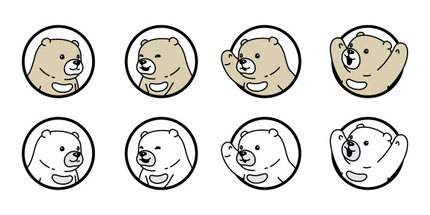 卡通可爱小北极熊