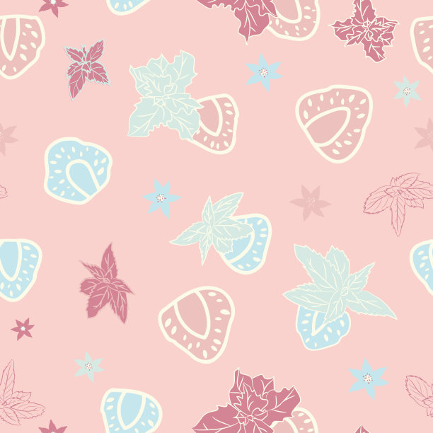 草莓背景图案花纹水果小清新