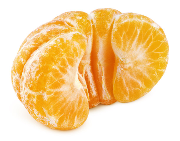 橙子橘子白背景切开
