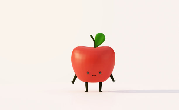 可爱苹果插画
