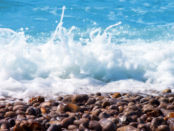 沙滩海滩海水水花泡沫