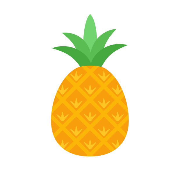 矢量菠萝卡通热带水果