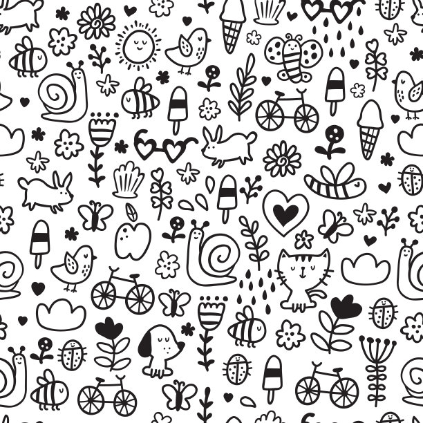 可爱小花兔卡通插画