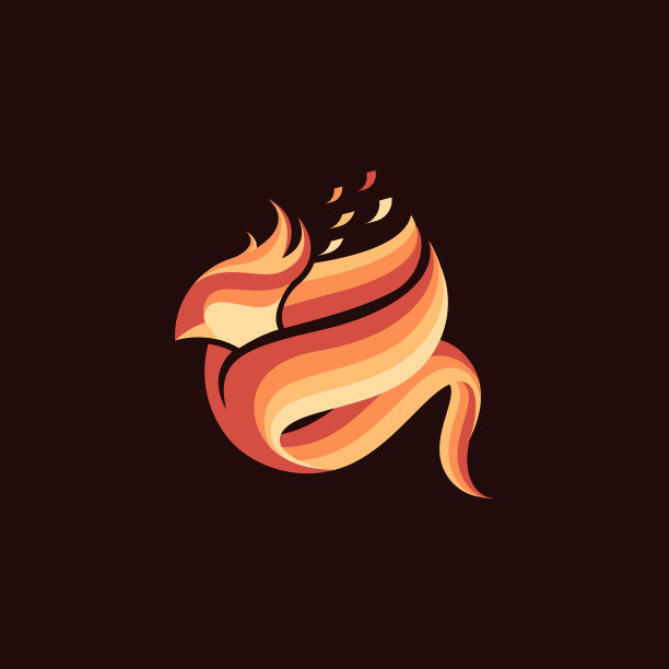 金红色凤凰插画