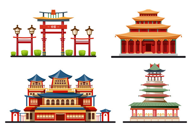 国风建筑插画