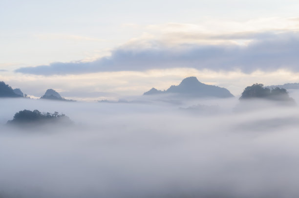 清晨日出云海朝霞自然景观