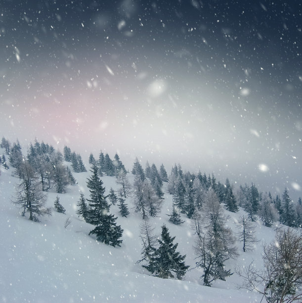 冬季自然景观山野雪景