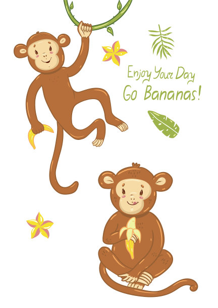 可爱小猴子卡通设计