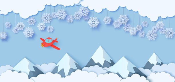 圣诞节冬季雪花插画海报