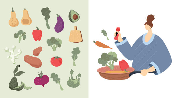 创意食物蔬菜卡通形象