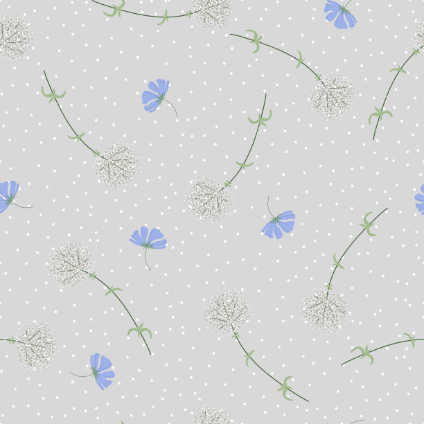 蓝灰色植物花纹背景