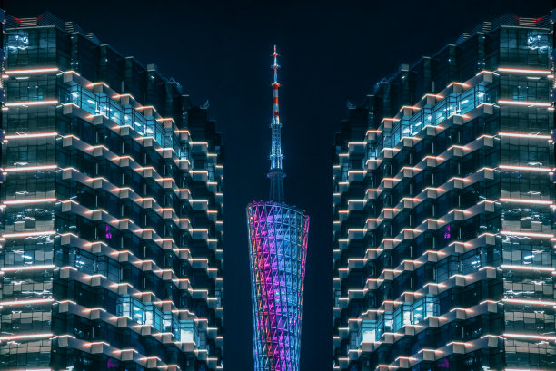 广州市现代城市夜景