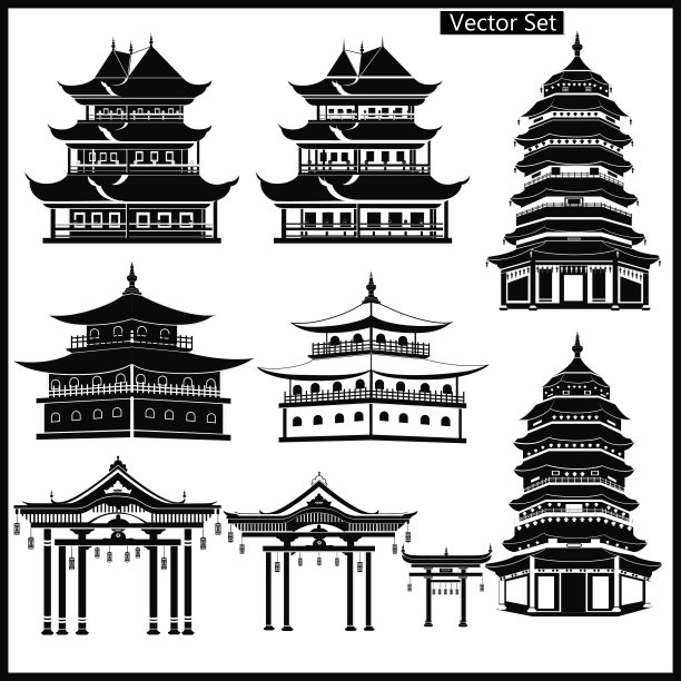 中国建筑地标插画