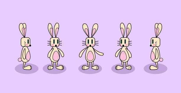可爱卡通兔子贴纸