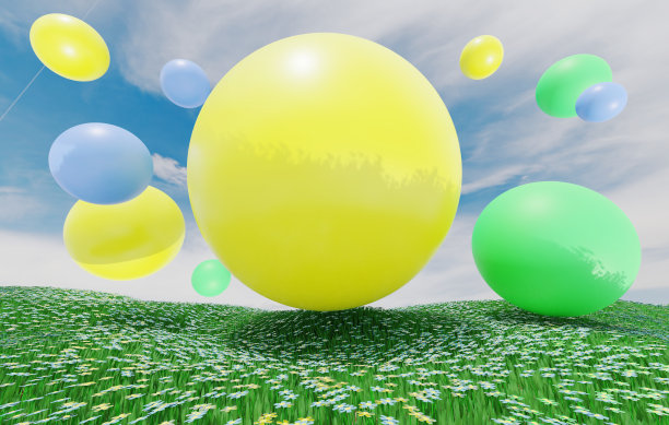 草地上的气球