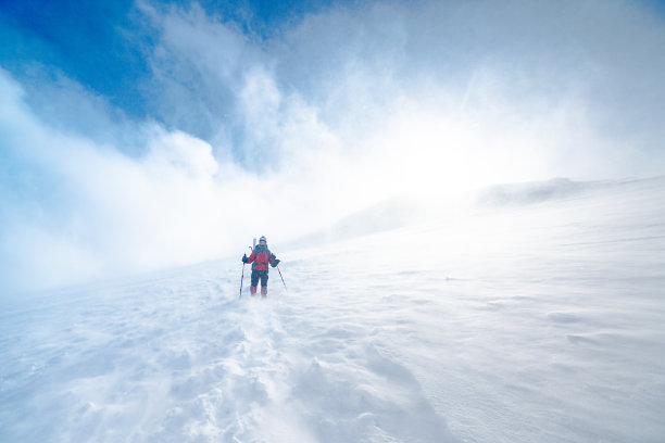 雪峰 山脉 积雪 山顶 阳光