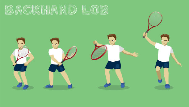网球运动卡通男孩