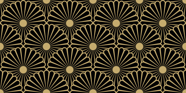 金色几何线条无缝图案